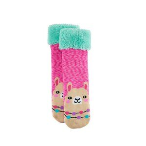Kookie Kritters Girls Cozy Warm Slipper Socks Llama Designs Size 6-8.5